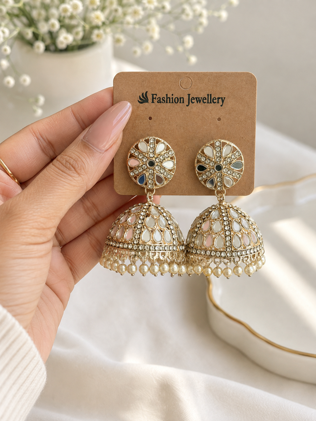 Sargun Mirror Jhumkis