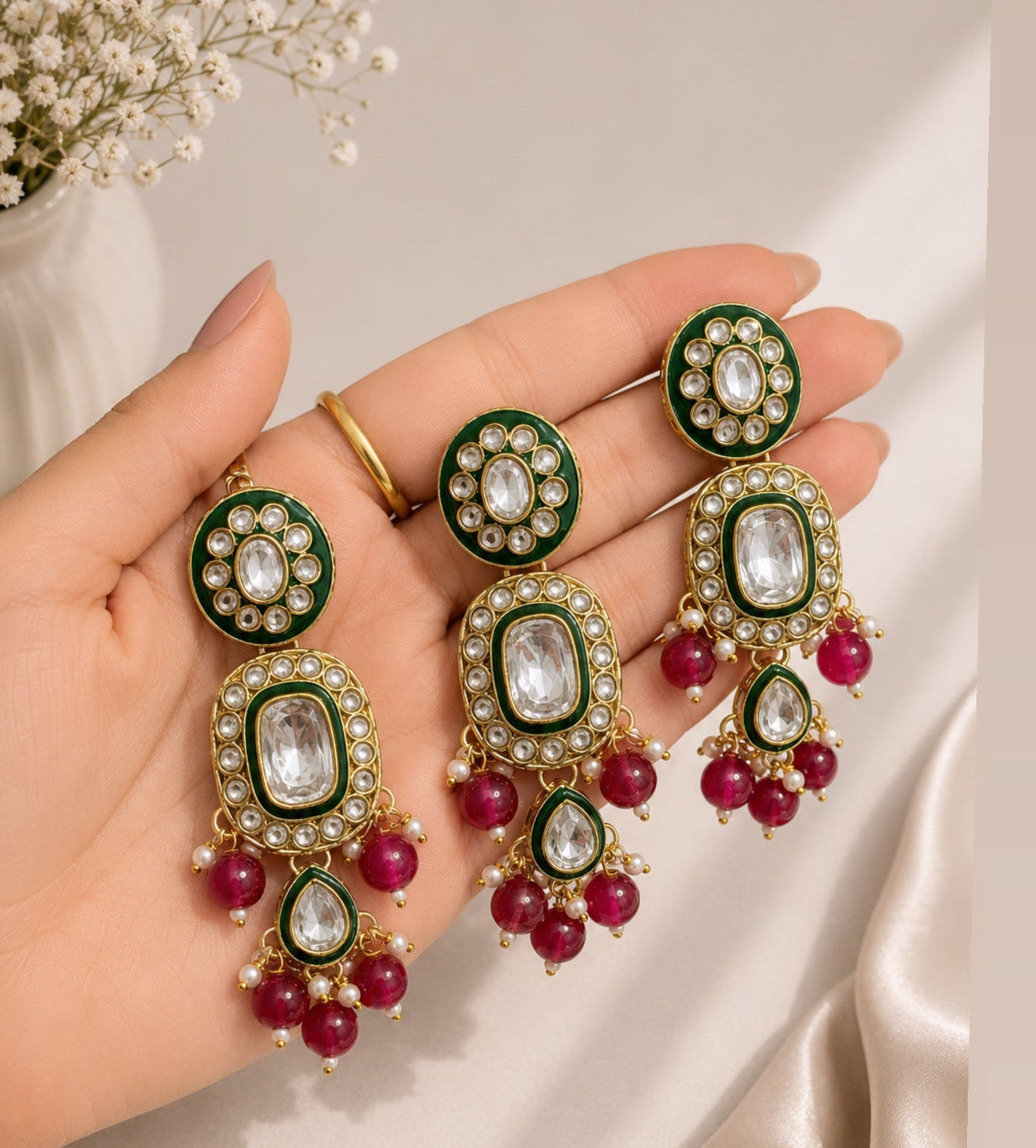 Afreen Premium Quality Kundan Necklace Set