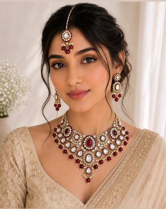 Afreen Premium Quality Kundan Necklace Set