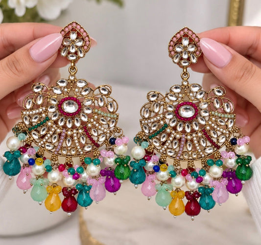 Manisha Polki Style Statemeny Earrings