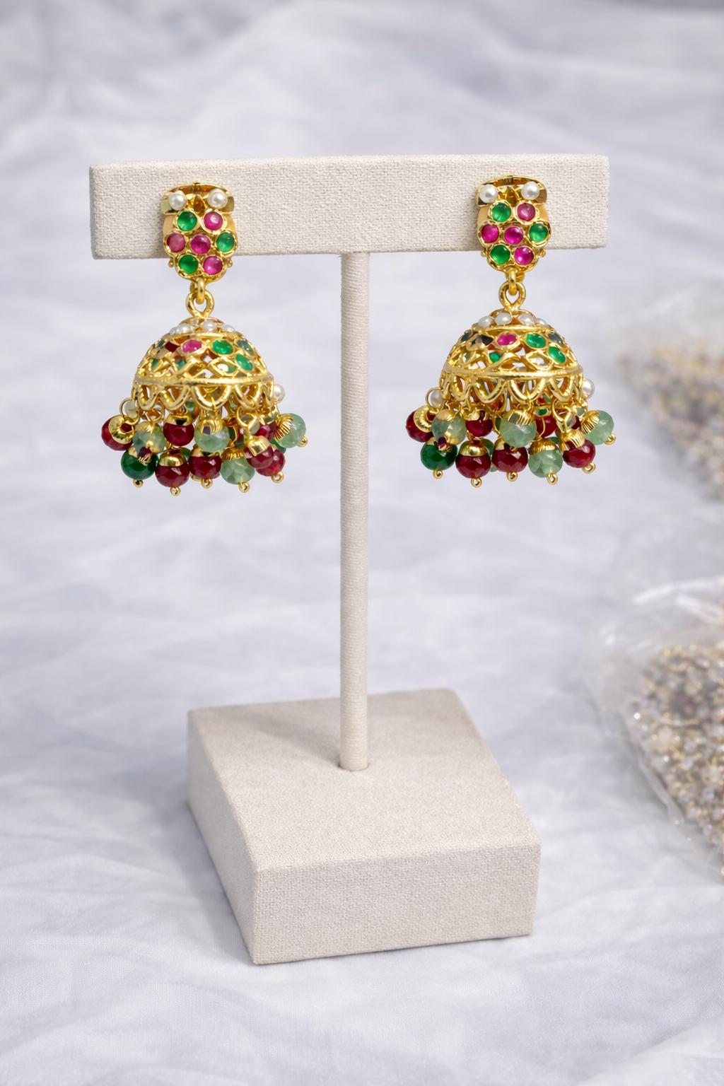 Mini Jadau Jhumkis