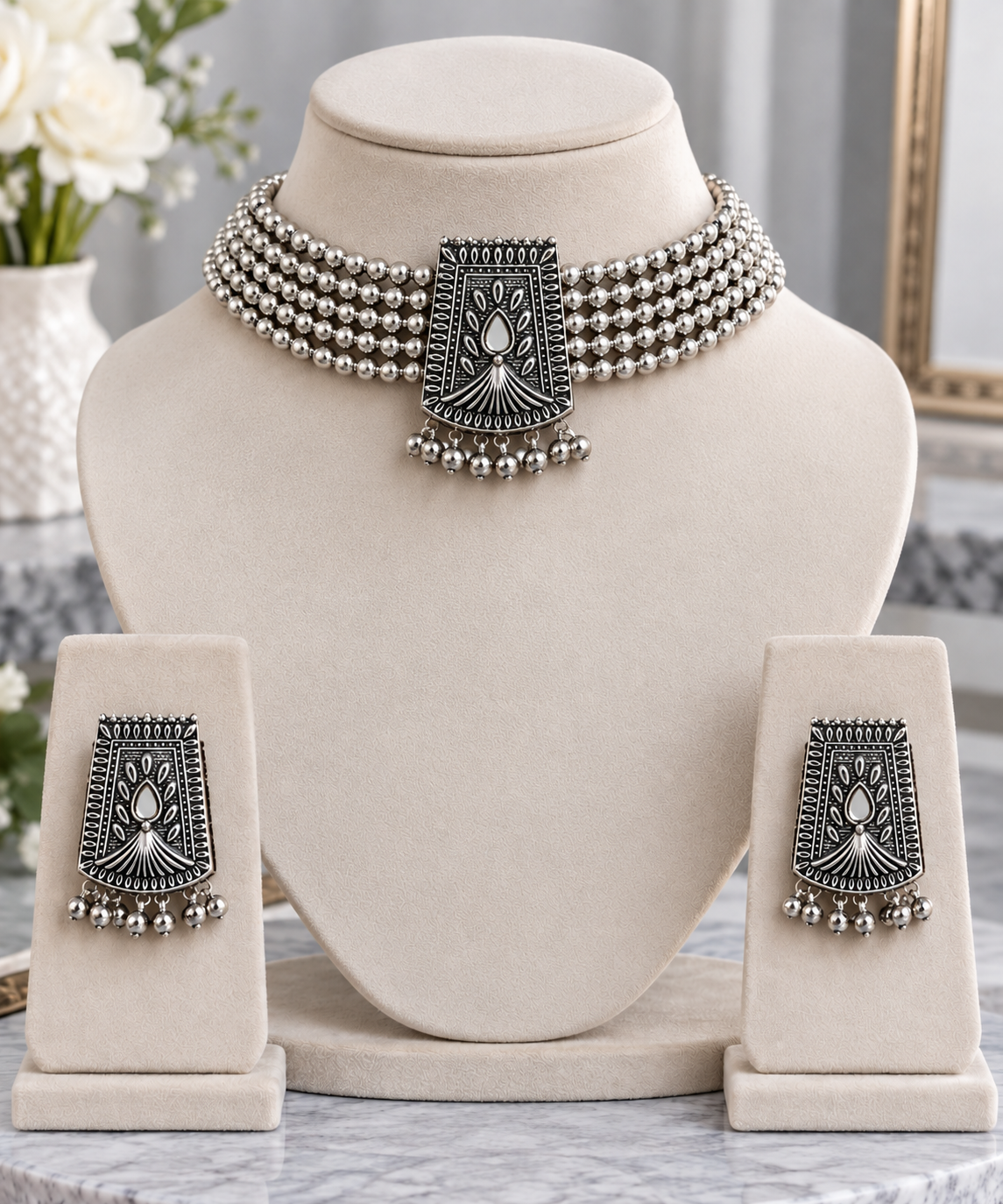 Anika Oxidized Choker Set