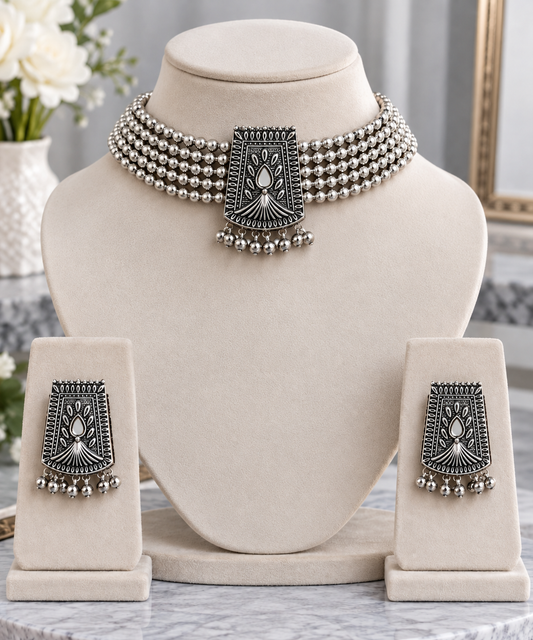 Anika Oxidized Choker Set