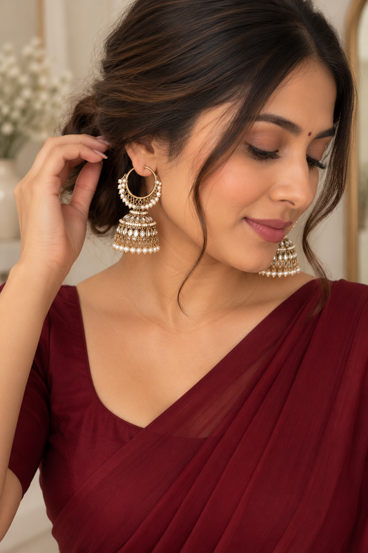 Shalini Golden Jhumkis