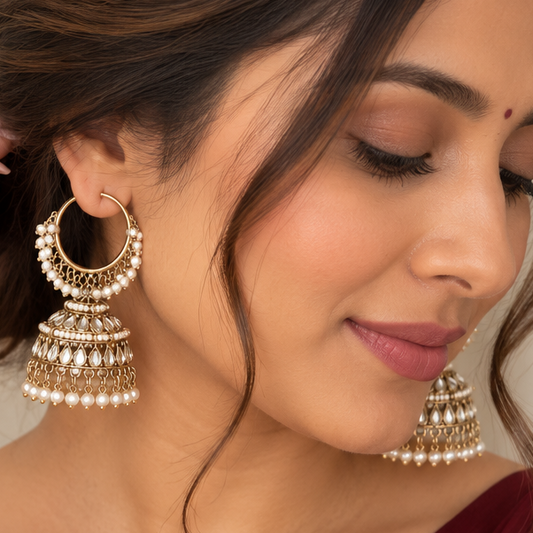 Shalini Golden Jhumkis