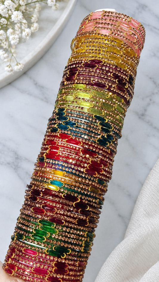 Yasmeen Glass Bangles Set- Set of 10-120 Bangles