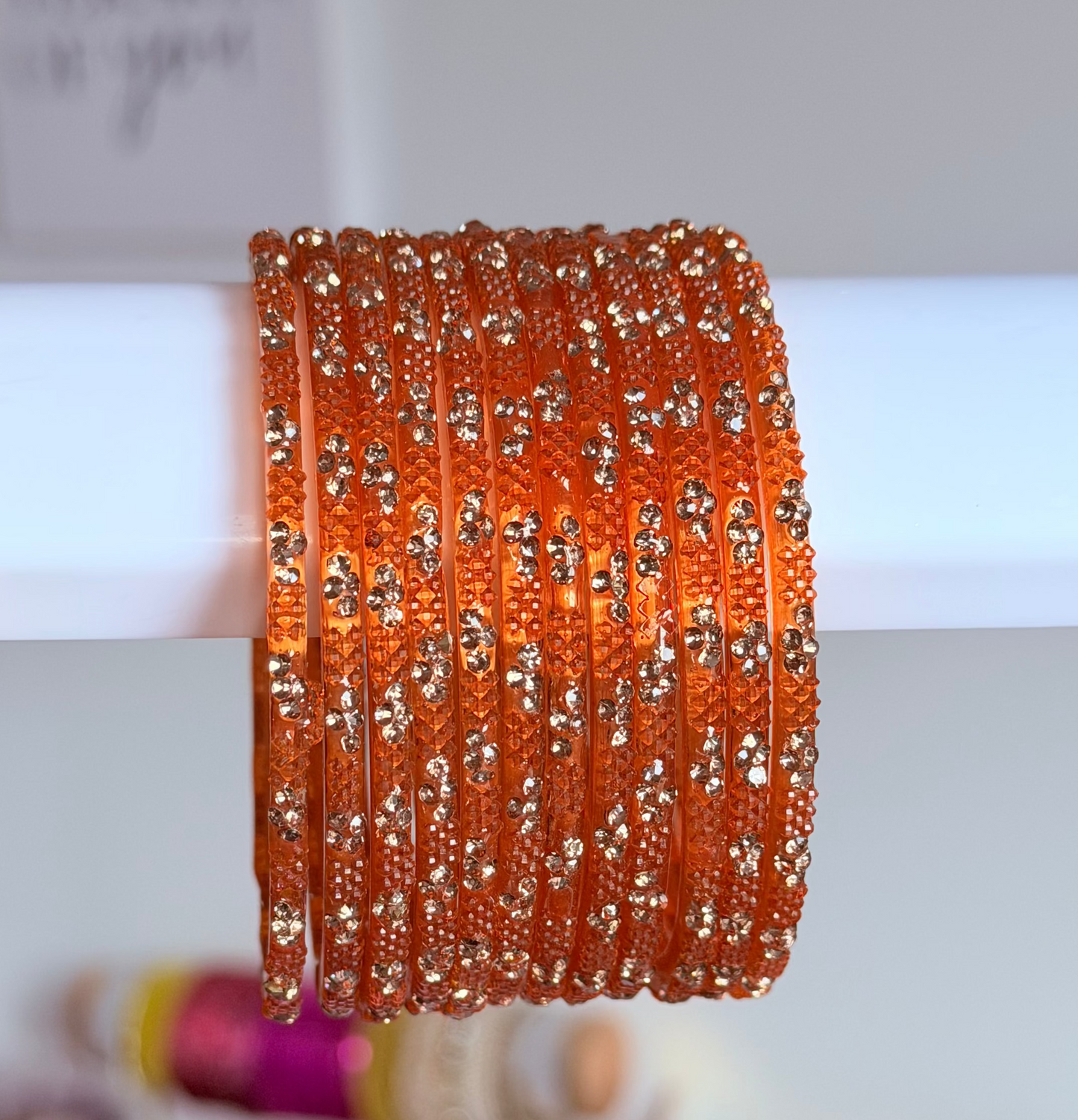 Sophia Bangle Set In Orange