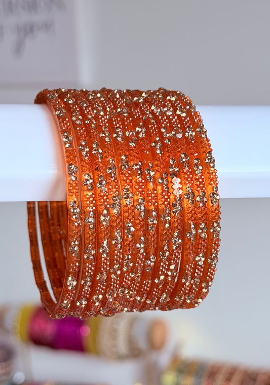 Sophia Bangle Set In Orange