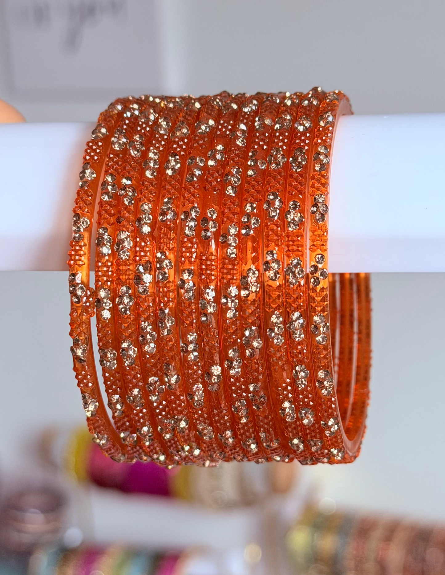 Sophia Bangle Set In Orange