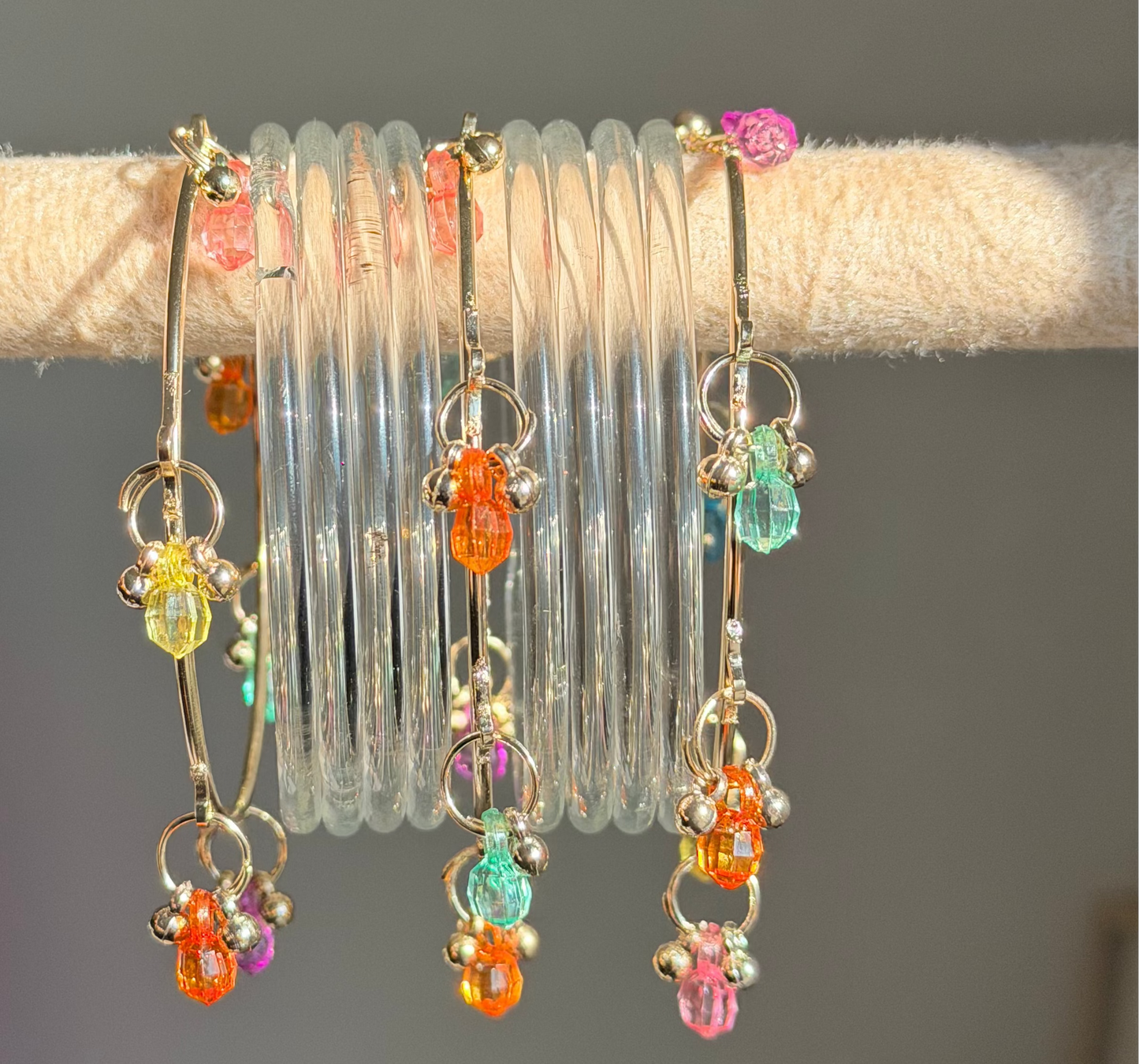 Nisha Glossy Glass Bangle Set