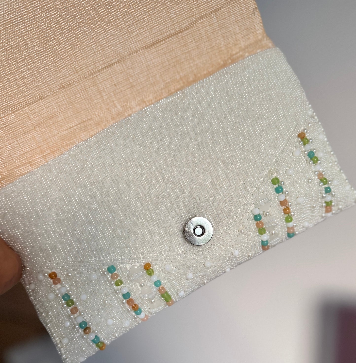 Simran Premium Quality Pearl Embroidered Beaded Clutch