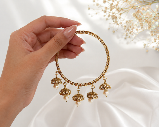 Golden & Pearl Bangle Set of 4