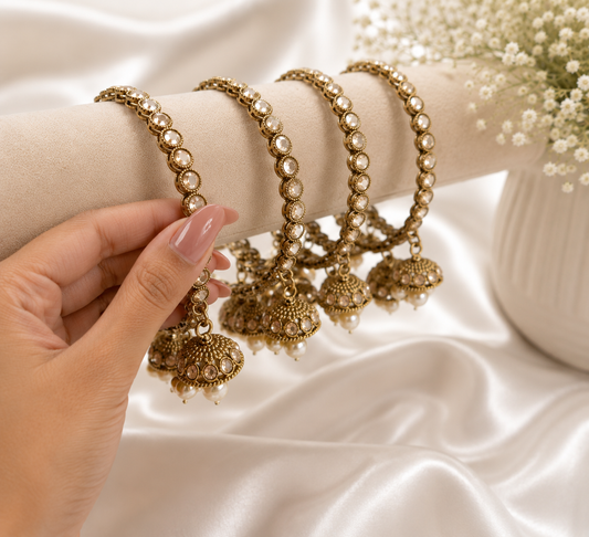 Golden & Pearl Bangle Set of 4